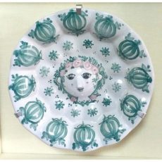 ヴィヨン・ヴィンブラッド作マスクプレート（絵皿）額装－緑－サムネイル
