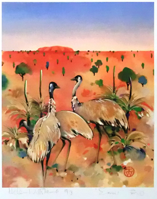ヘレン・ウィルシャイアー『Emus at Uluru』